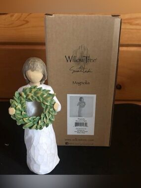 Willow Tree " MAGNOLIA " Figurine with Green Wreath and White Dress